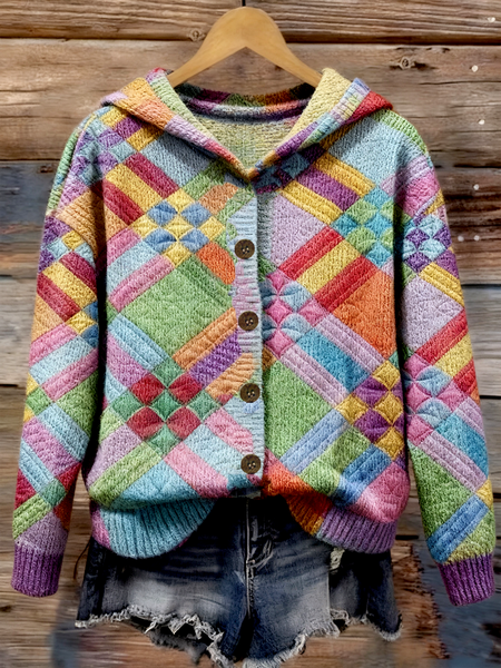 Women Wool/Knitting Striped Long Sleeve Comfy Casual Cardigan