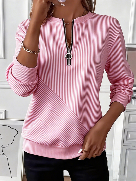 Vintage Crew Neck Striped Sweatshirt
