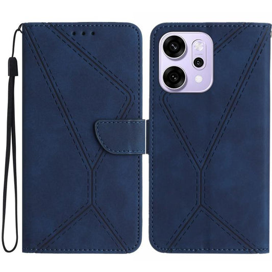 For OPPO Reno14 Pro 5G Global Stitching Embossed Leather Phone Case(Blue)