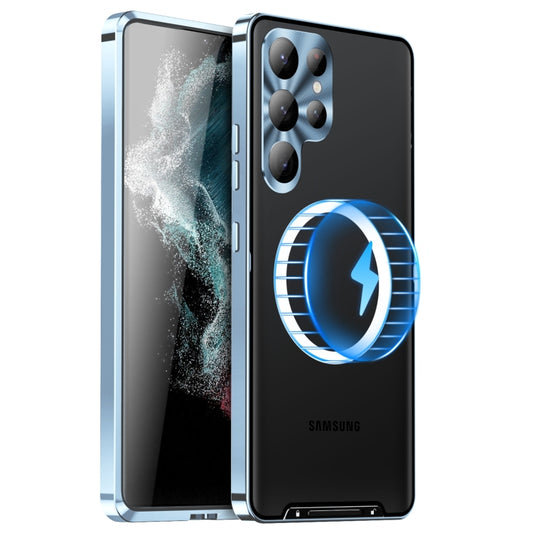 For Samsung Galaxy S24 Ultra 5G MagSafe Magnetic Frosted Metal Phone Case(Blue)
