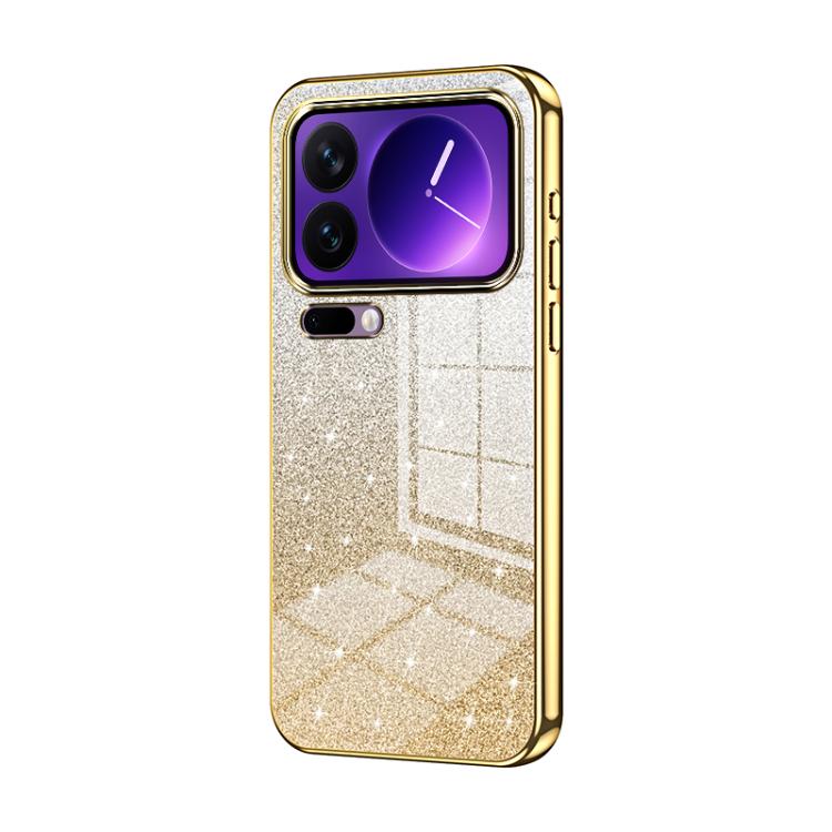 For Xiaomi 17 Pro Gradient Glitter Powder Electroplated Phone Case(Gold)