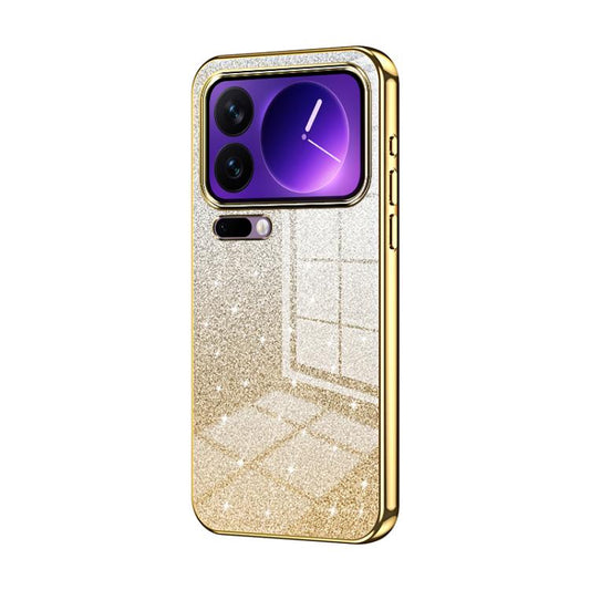 For Xiaomi 17 Pro Gradient Glitter Powder Electroplated Phone Case(Gold)