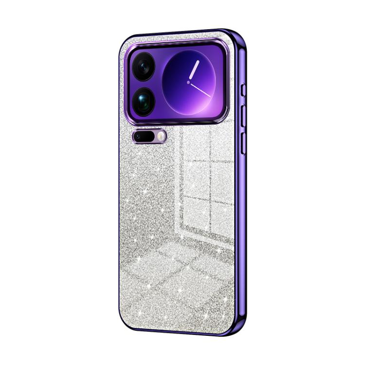 For Xiaomi 17 Pro Max Gradient Glitter Powder Electroplated Phone Case(Purple)