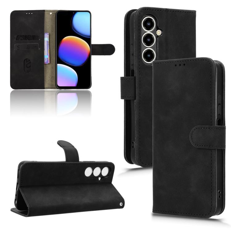 For ZTE Nubia V80 Max Skin Feel Magnetic Flip Leather Phone Case(Black)