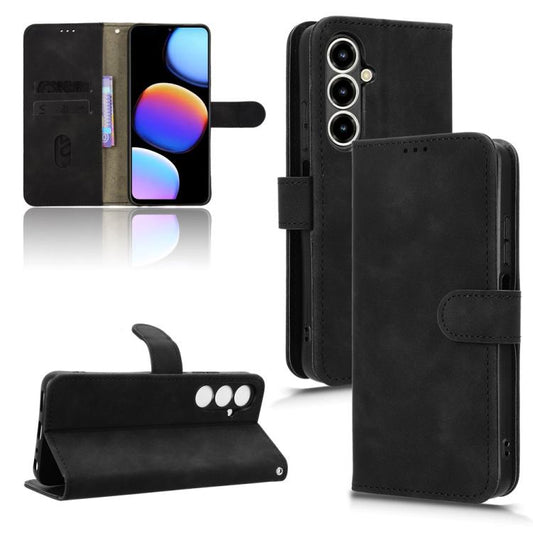 For ZTE Nubia V80 Max Skin Feel Magnetic Flip Leather Phone Case(Black)