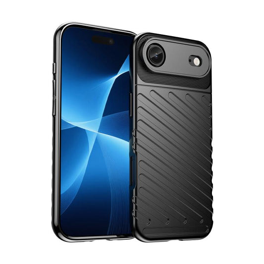 For iPhone Air Thunderbolt Shockproof Soft TPU Phone Case(Black)