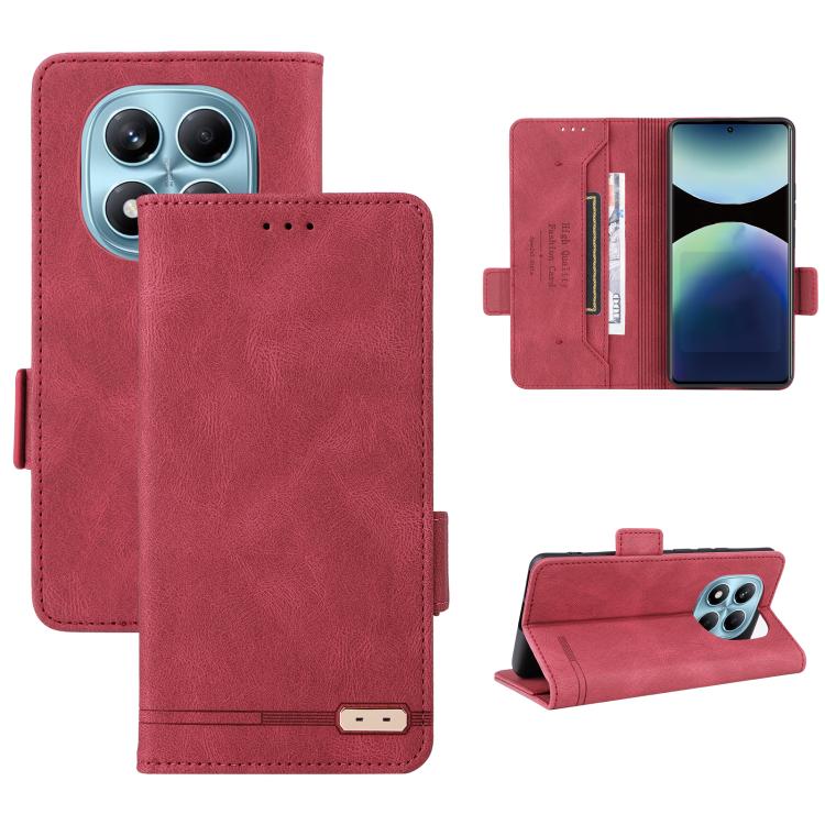 For Redmi Note 14 Pro 4G Magnetic Clasp Leather Phone Case(Red)