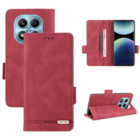 For Redmi Note 14 Pro 4G Magnetic Clasp Leather Phone Case(Red)