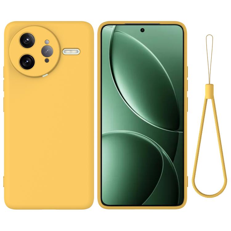 For Redmi K80 Pro Solid Color Liquid Silicone Dropproof Full Coverage Phone Case(Yellow)