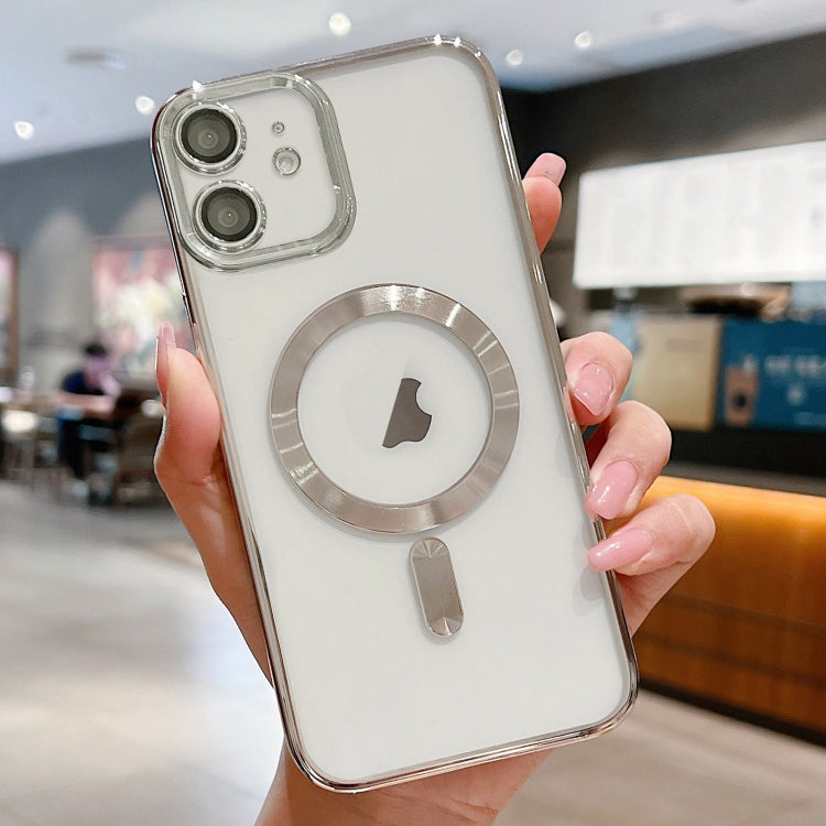 For iPhone 11 Electroplating MagSafe Phone Case(Silver)