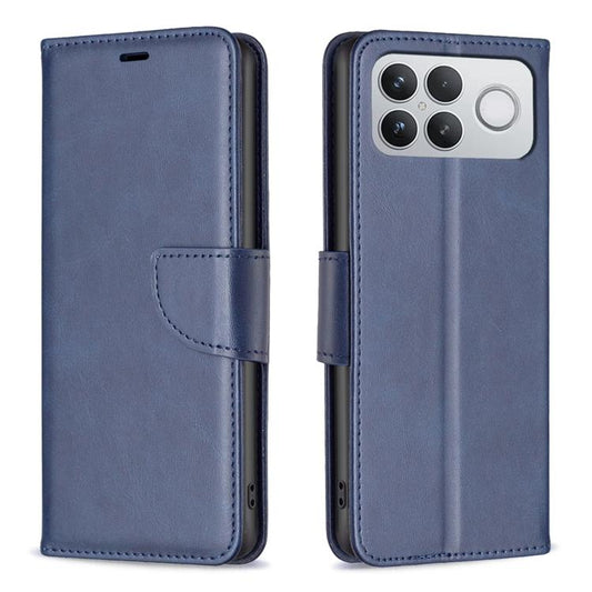 For Redmi K90 Pro Max/Poco F8 Ultra Lambskin Texture Pure Color Flip Leather Phone Case(Blue)