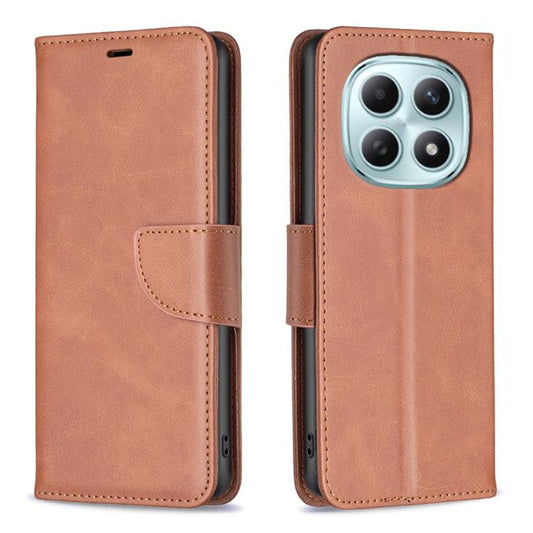 For Redmi Note 15 5G Global 164mm Lambskin Texture Pure Color Flip Leather Phone Case(Brown)