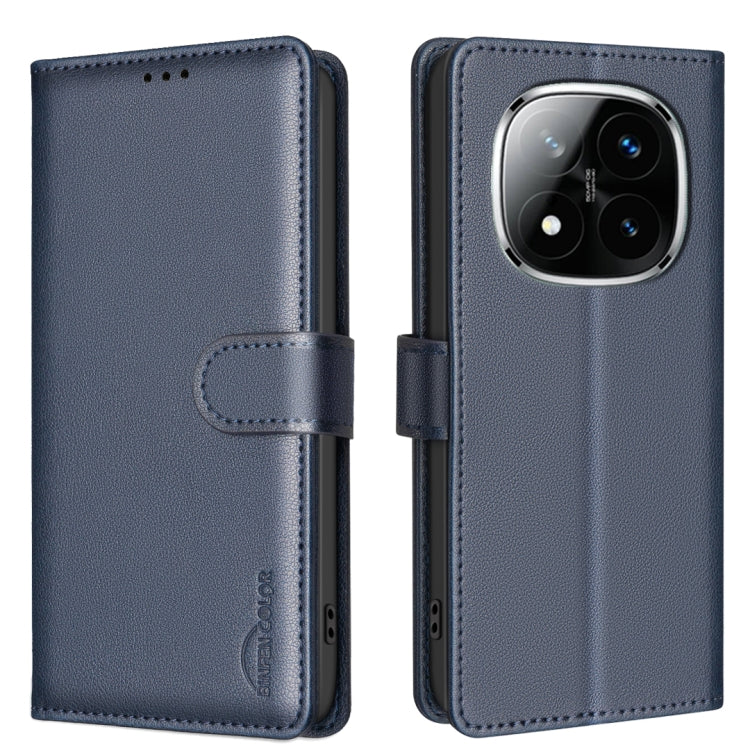 For Redmi Note 14 Pro 5G / Note 14 Pro+ 5G  Litchi Texture RFID Anti-theft Leather Phone Case(Blue)