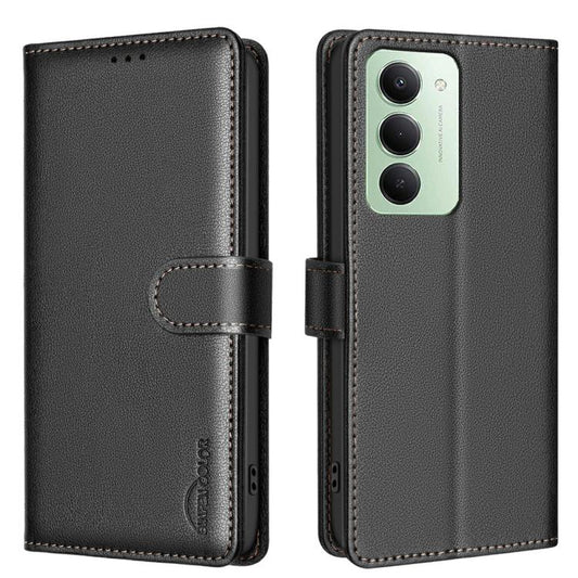 For Redmi 15 5G Global / 15 4G SEA 169.5mm Litchi Texture RFID Anti-theft Leather Phone Case(Black)
