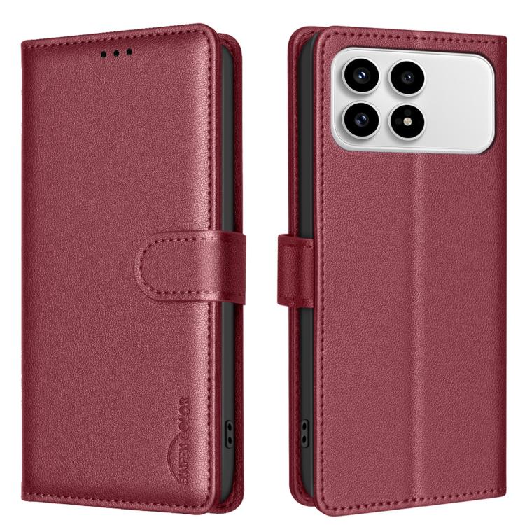 For Redmi K90/Poco F8 Pro Litchi Texture RFID Anti-theft Leather Phone Case(Red)