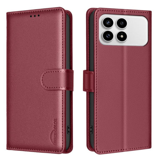 For Redmi K90/Poco F8 Pro Litchi Texture RFID Anti-theft Leather Phone Case(Red)