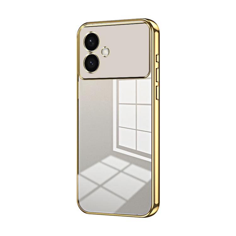 For Samsung Galaxy S26 Edge 5G Transparent Plating Fine Hole Phone Case(Gold)