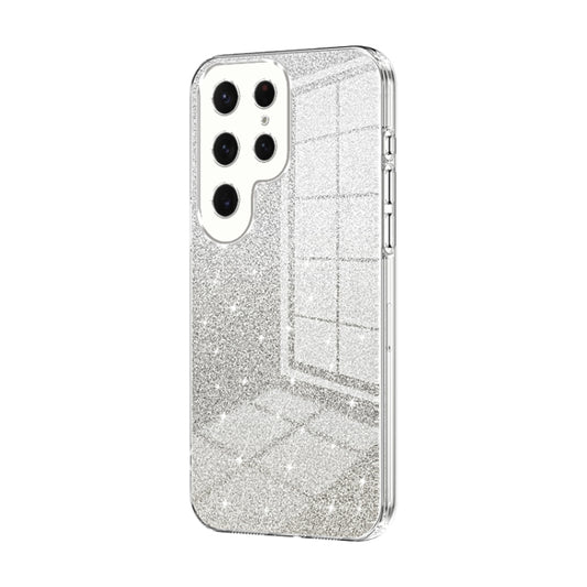 For Samsung Galaxy S25 Ultra 5G Gradient Glitter Powder Electroplated Phone Case(Transparent)