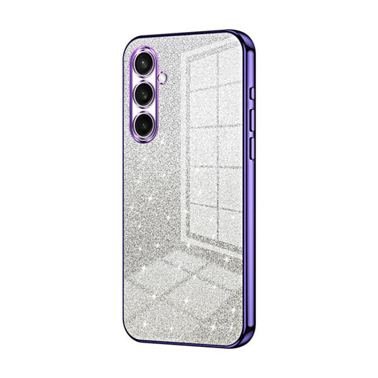 For Samsung Galaxy S25 FE 5G Gradient Glitter Powder Electroplated Phone Case(Purple)