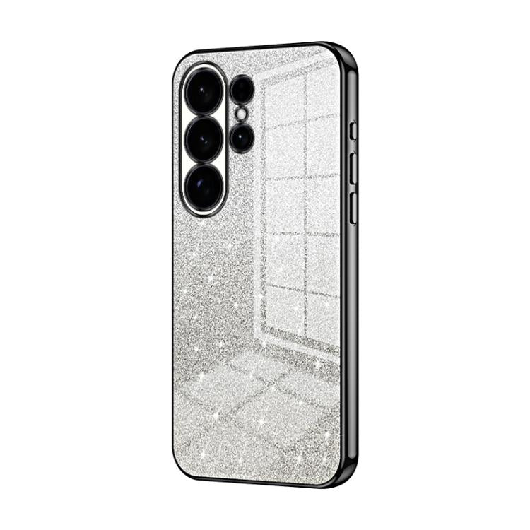 For Samsung Galaxy S26 Ultra 5G Gradient Glitter Powder Electroplated Phone Case(Black)