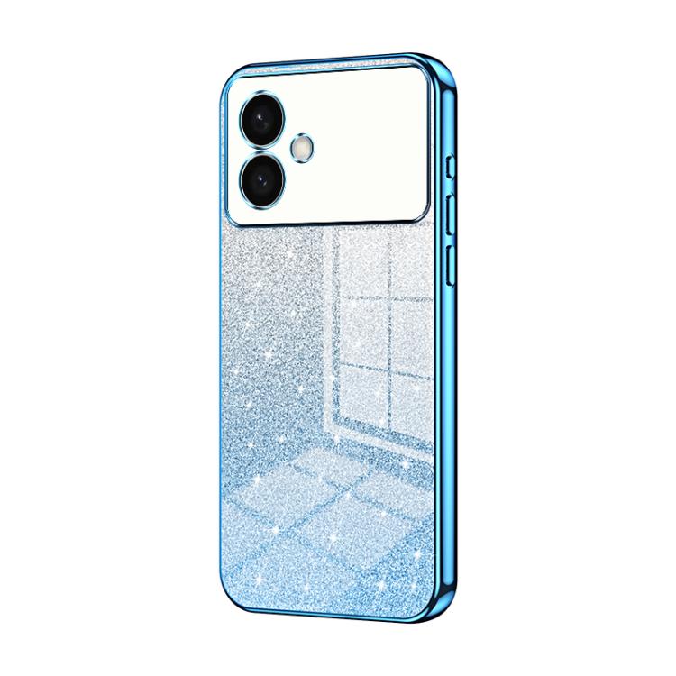 For Samsung Galaxy S26 Edge 5G Gradient Glitter Powder Electroplated Phone Case(Blue)