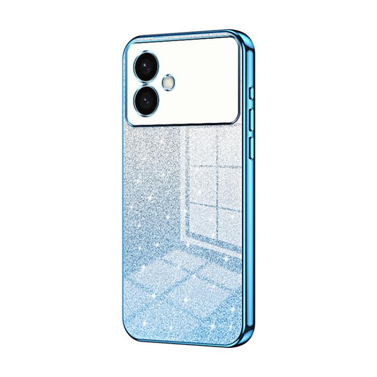 For Samsung Galaxy S26 Edge 5G Gradient Glitter Powder Electroplated Phone Case(Blue)