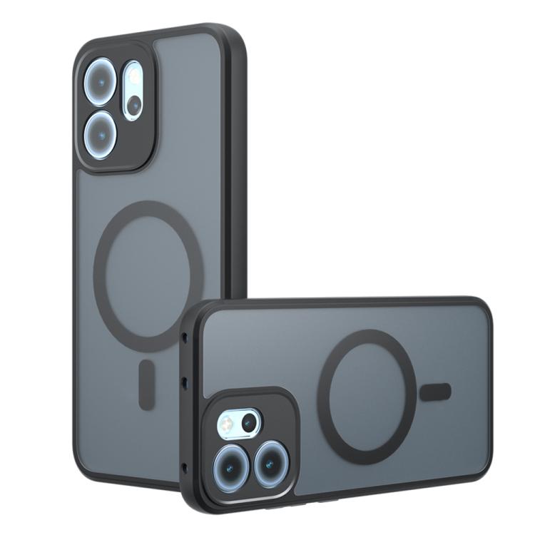 For OPPO Reno14 F 5G Armor MagSafe PC Hybrid TPU Phone Case(Frosted Black)