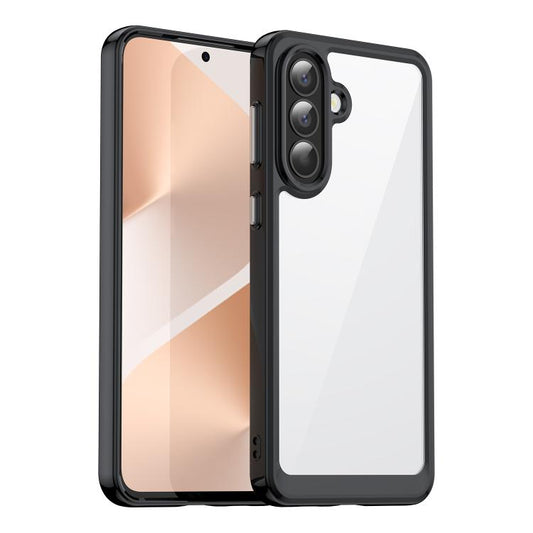 For Samsung Galaxy A57 5G Colorful Series Acrylic Hybrid TPU Phone Case(Black)