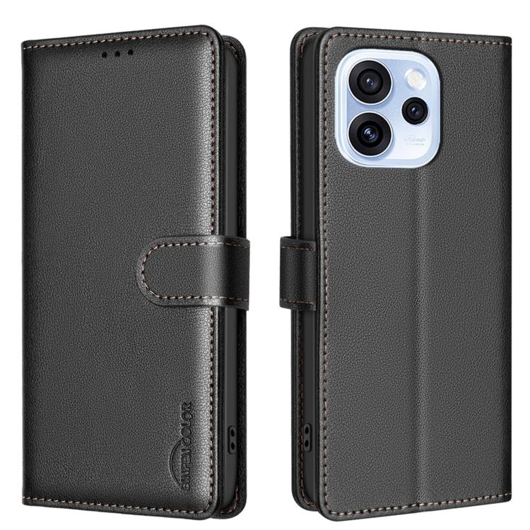 For OPPO Reno15 F 5G Global Litchi Texture RFID Anti-theft Leather Phone Case(Black)