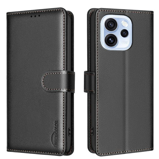 For OPPO Reno15 F 5G Global Litchi Texture RFID Anti-theft Leather Phone Case(Black)