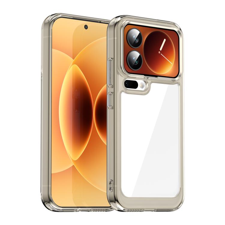 For Xiaomi 17 Pro Colorful Series Acrylic Hybrid TPU Phone Case(Transparent Grey)