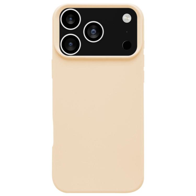 For iPhone 17 Pro Dopamine Simple Imitation Liquid Silicone Phone Case(Cream Yellow)