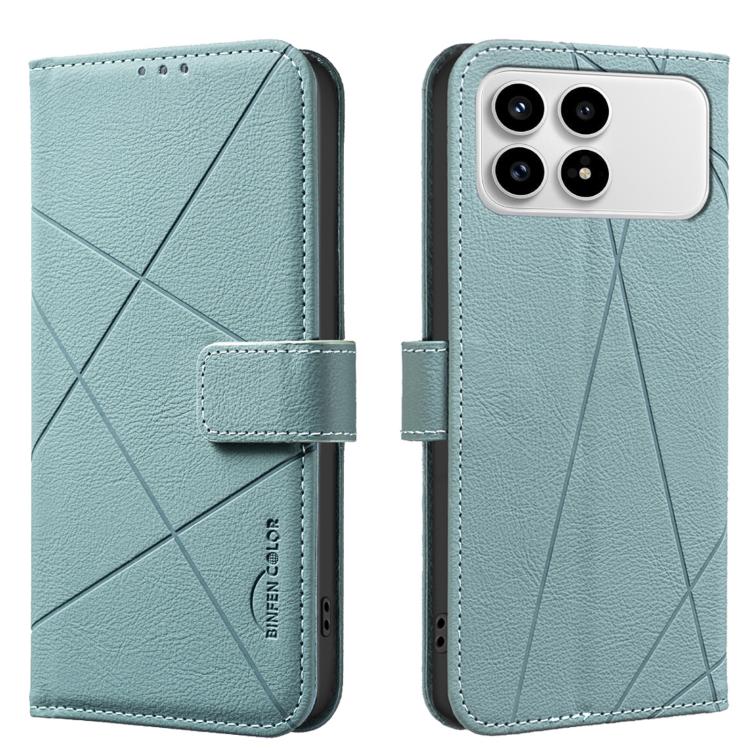 For Redmi K90/Poco F8 Pro Geometric Pattern RFID Leather Phone Case(Green)