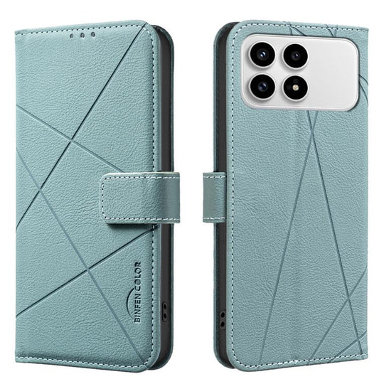For Redmi K90/Poco F8 Pro Geometric Pattern RFID Leather Phone Case(Green)