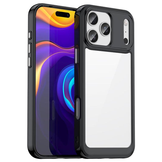 For iPhone 17 Pro Max Colorful Series Acrylic + TPU Phone Case(Black)