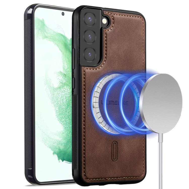 For Samsung Galaxy S22+ 5G LC.IMEEKE L6 Series MagSafe Magnetic Phone Case(Coffee)