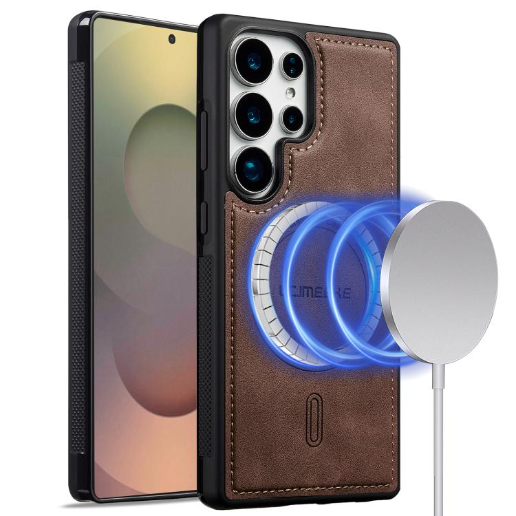 For Samsung Galaxy S23 Ultra 5G LC.IMEEKE L6 Series MagSafe Magnetic Phone Case(Coffee)