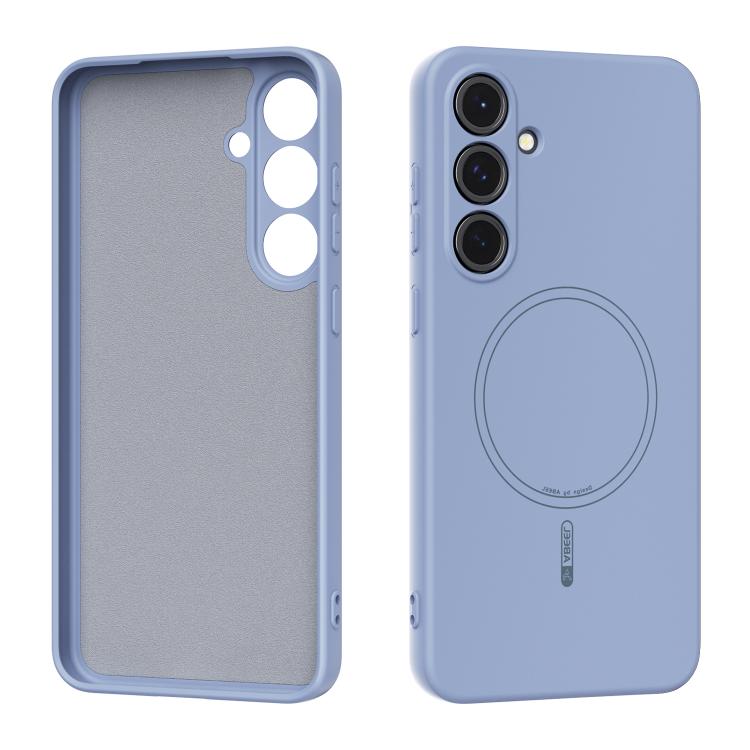 For Samsung Galaxy S24 FE 5G ABEEL Skin-friendly Feel Magsafe Liquid Silicone Phone Case(Sky Blue)