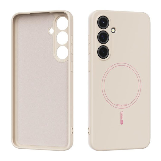For Samsung Galaxy S24+ 5G ABEEL Skin-friendly Feel Magsafe Liquid Silicone Phone Case(Yellow)