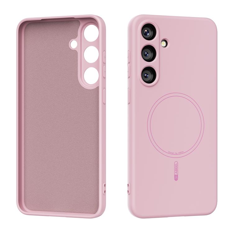 For Samsung Galaxy S25 5G ABEEL Skin-friendly Feel Magsafe Liquid Silicone Phone Case(Pink)