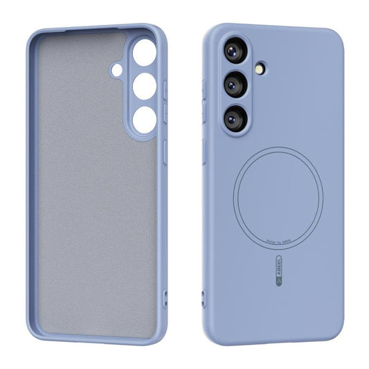 For Samsung Galaxy S25+ 5G ABEEL Skin-friendly Feel Magsafe Liquid Silicone Phone Case(Sky Blue)