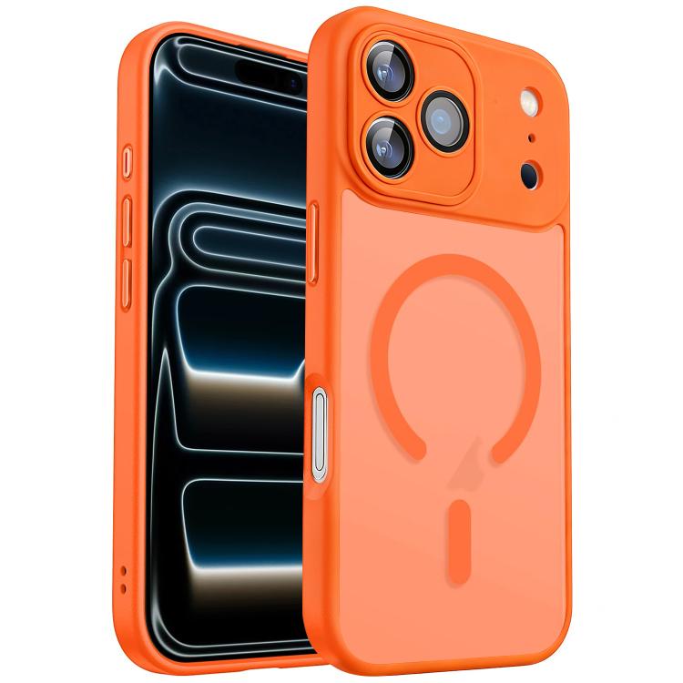 For iPhone 17 Pro XDcase Skin Feel Magnetic Frosted Phone Case with Lens Film(Orange)