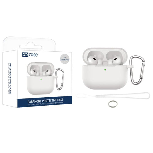 For AirPods Pro 3 XDcase 2.5mm Thick Silicone Earbud Protective Case with Hook(White)