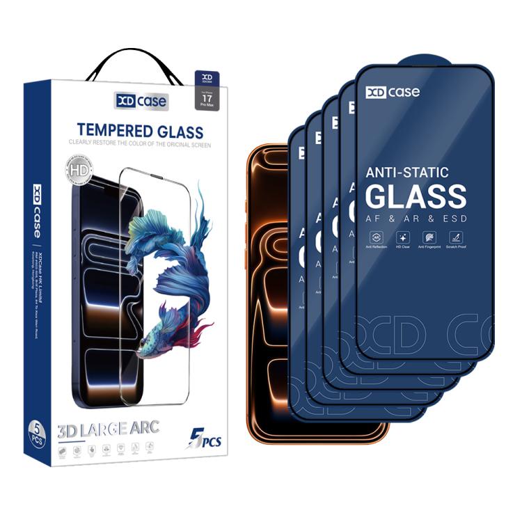For iPhone 17 Pro Max XDcase 5pcs / Pack Silk Screen Printed HD Tempered Glass Film