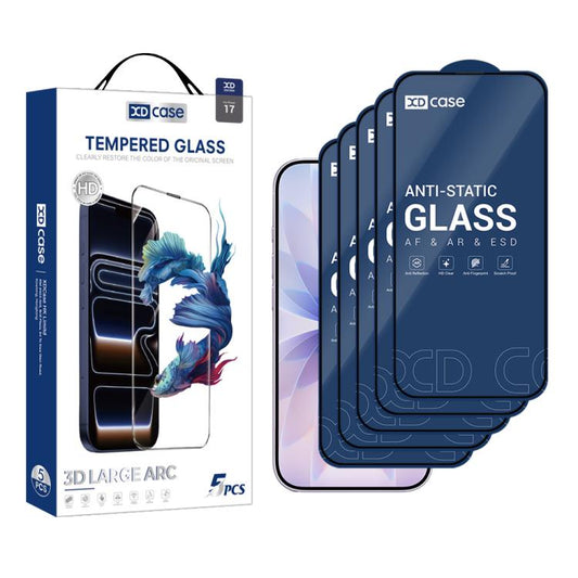 For iPhone 17 XDcase 5pcs / Pack Silk Screen Printed HD Tempered Glass Film