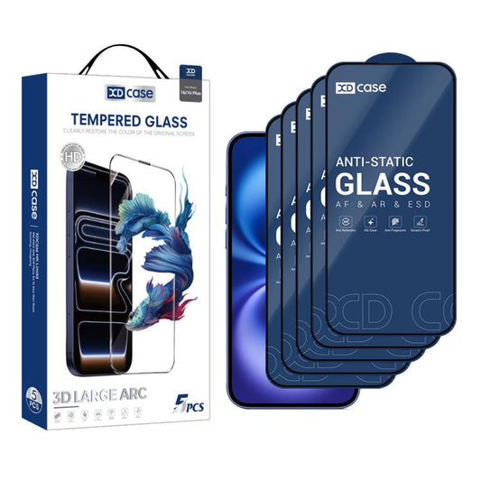 For iPhone 16 Plus XDcase 5pcs / Pack Silk Screen Printed HD Tempered Glass Film