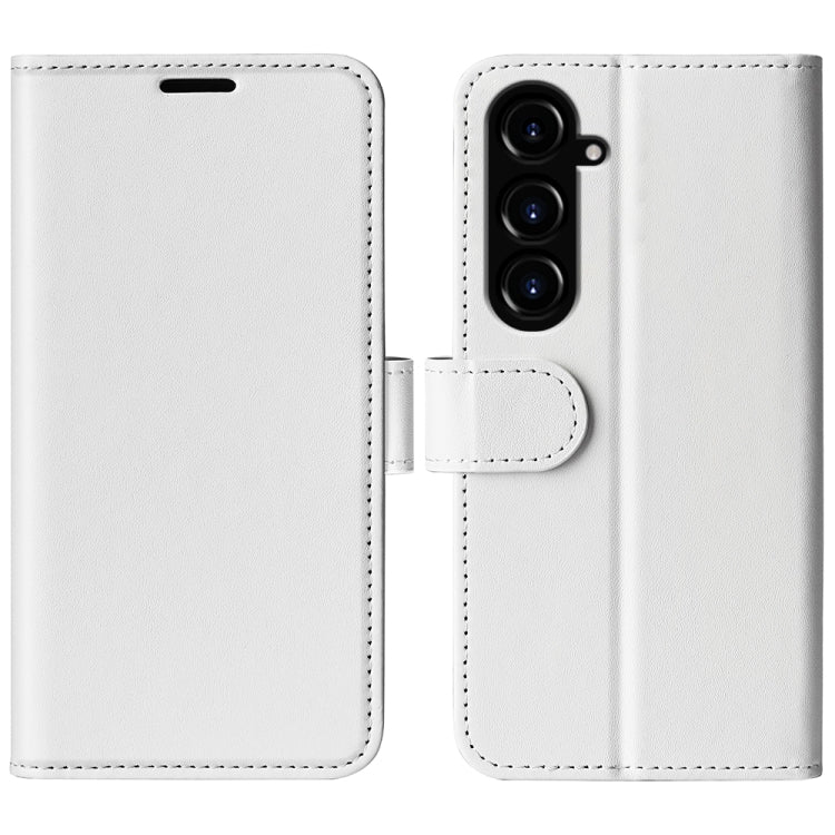 For Samsung Galaxy S23 FE 5G R64 Texture Horizontal Flip Leather Phone Case(White)