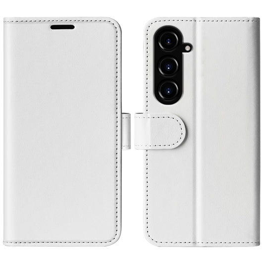 For Samsung Galaxy S23 FE 5G R64 Texture Horizontal Flip Leather Phone Case(White)