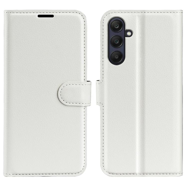 For Samsung Galaxy A26 5G Litchi Texture Horizontal Flip Leather Phone Case with Holder(White)