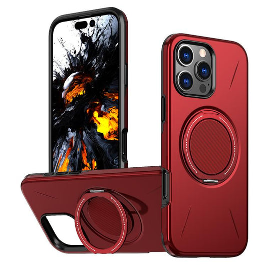 For iPhone 16 Pro Kalebol Magnetic MagSafe Rotation Holder PC Phone Case(Red)